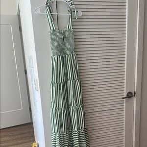 Green Striped Maxi Dress